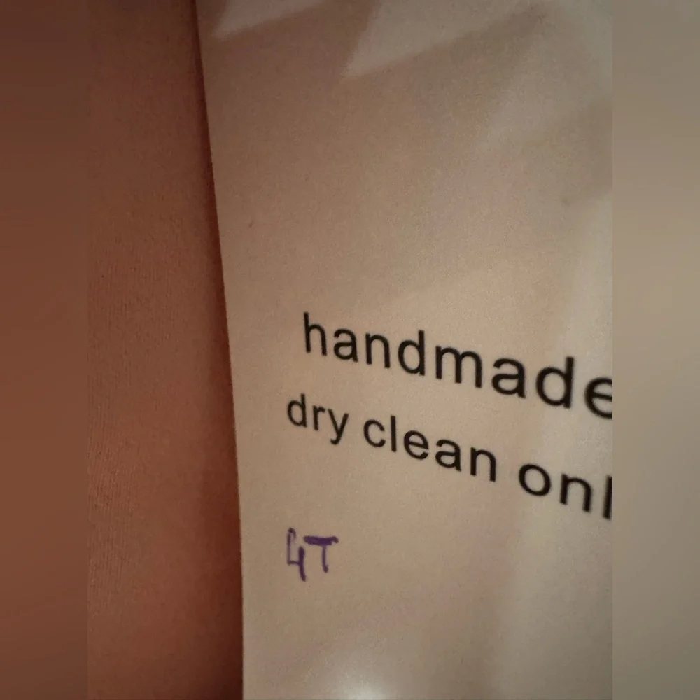 Handmade Graceful Pink and Gold hi low dress with Floral lace Embellishments - Picture 5 of 5